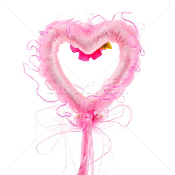 Stock fotó: Rózsaszín · varázspálca · izolált · fehér · virág · szív