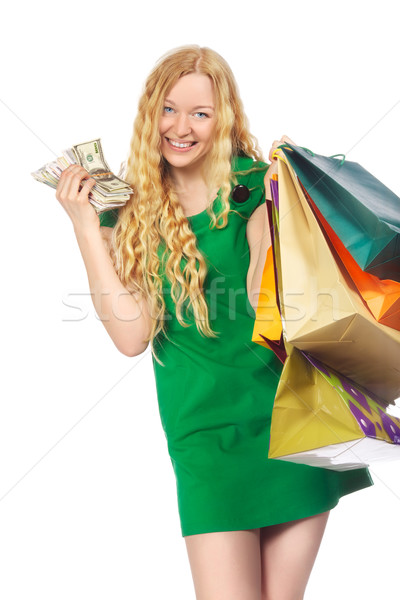 Shopping fille fille heureuse argent mode [[stock_photo]] © PetrMalyshev