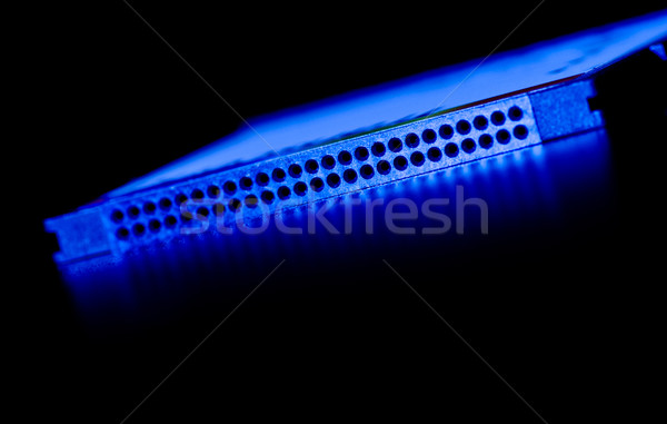 pin socket closeup in blue light Stock photo © PetrMalyshev
