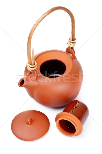 brown clay kettle Stock photo © PetrMalyshev