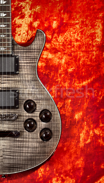 Foto stock: Guitarra · eléctrica · negro · rojo · terciopelo · música · rock