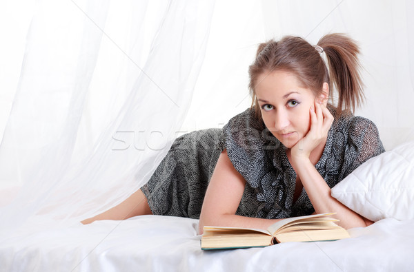 Girl Reading A Book Stock photo © PetrMalyshev