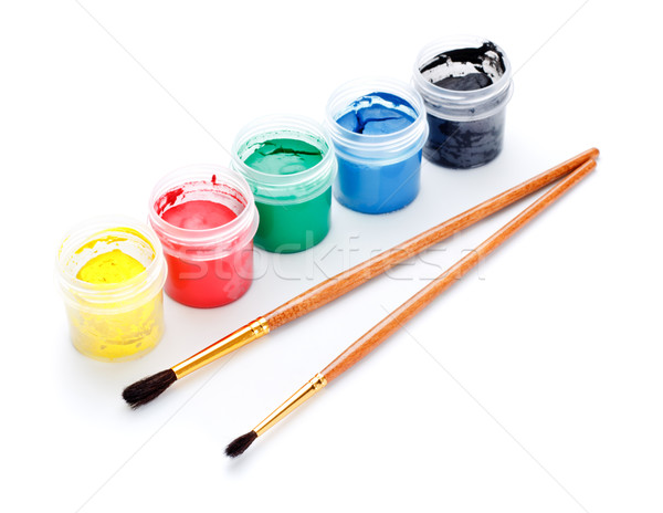 Paint Cans and Brushes Stock photo © PetrMalyshev