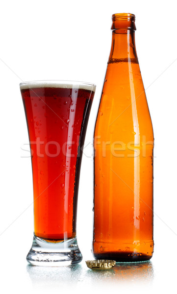 Bottle and Glass of Beer Stock photo © PetrMalyshev