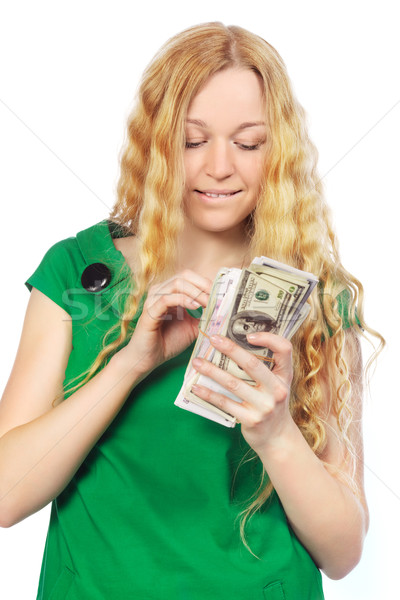 Shopping fille fille heureuse argent heureux mode [[stock_photo]] © PetrMalyshev