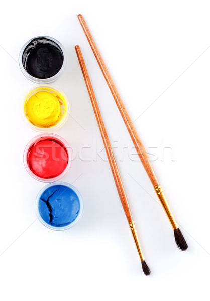 Paint Cans and Brushes Stock photo © PetrMalyshev