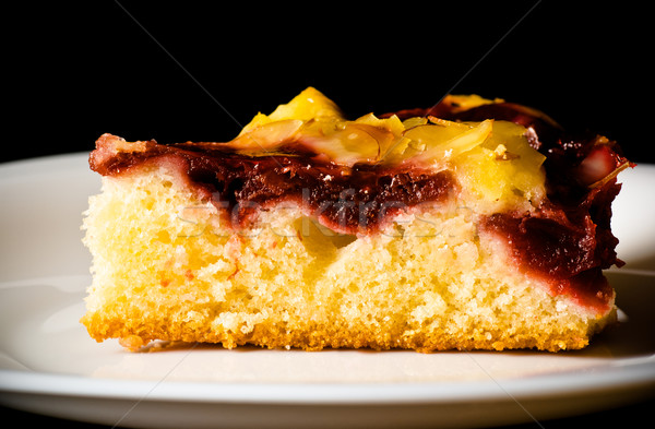 berry pie with nuts on white dish Stock photo © PetrMalyshev