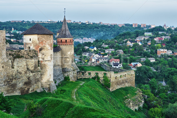 Középkori torony öreg Ukrajna nyár fű Stock fotó © PetrMalyshev