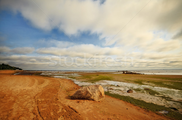 seashore with big stone Stock photo © PetrMalyshev