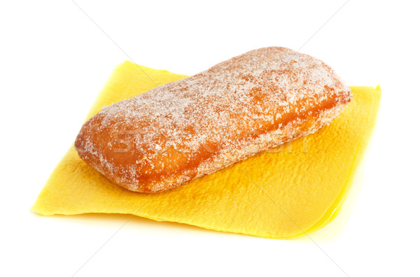 Donut Puderzucker isoliert weiß Frühstück Fett Stock foto © PetrMalyshev
