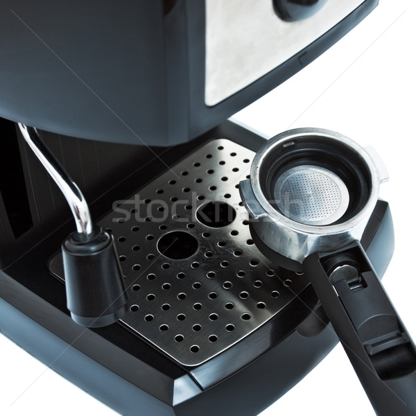 Espresso machine zwarte geïsoleerd witte koffie Stockfoto © PetrMalyshev