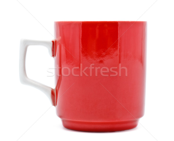 Сток-фото: красный · кружка · кружка · кофе · изолированный · белый · кухне