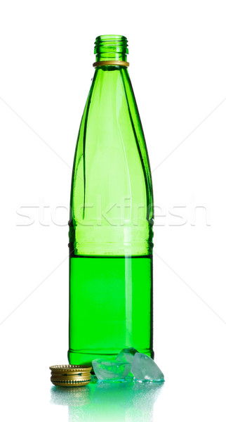 Foto stock: Sosa · botella · verde · blanco · cerveza