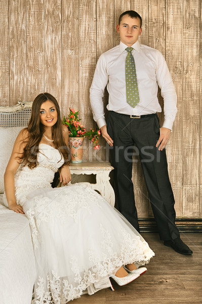 Mariée marié charmant chambre mariage amour [[stock_photo]] © PetrMalyshev