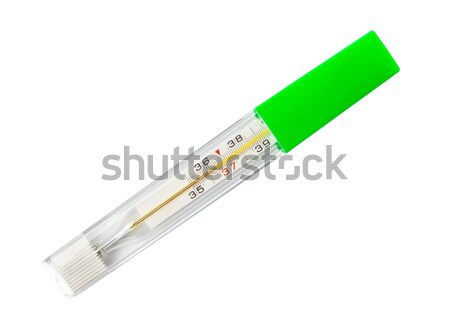 Termometr przypadku odizolowany biały zdrowia zielone Zdjęcia stock © PetrMalyshev