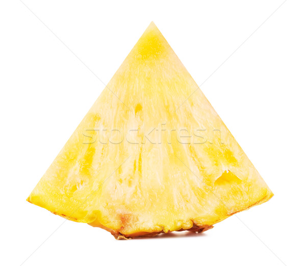 Jaune ananas tranche juteuse isolé blanche Photo stock © PetrMalyshev