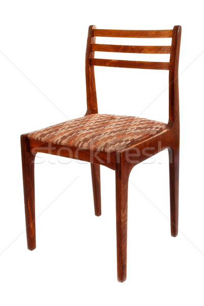 Oude houten stoel geïsoleerd witte hout home Stockfoto © PetrMalyshev
