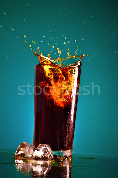 Cola szkła niebieski restauracji pić Zdjęcia stock © PetrMalyshev