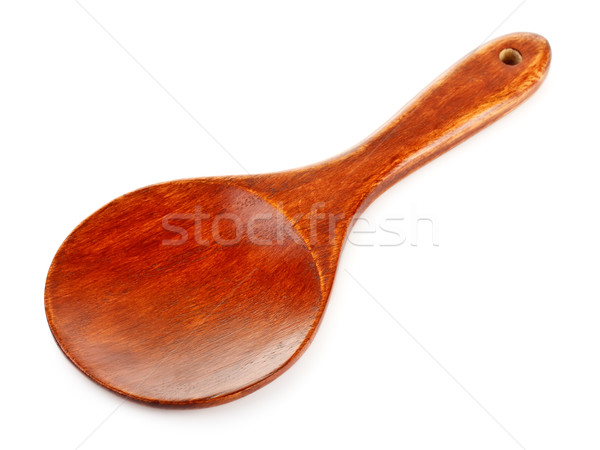 Cuisine spatule brun bois isolé blanche Photo stock © PetrMalyshev