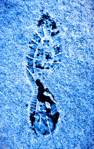 human footprint on a snow Stock photo © PetrMalyshev