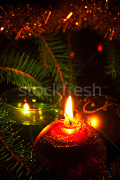 Velas decoração bola amor vermelho Foto stock © PetrMalyshev