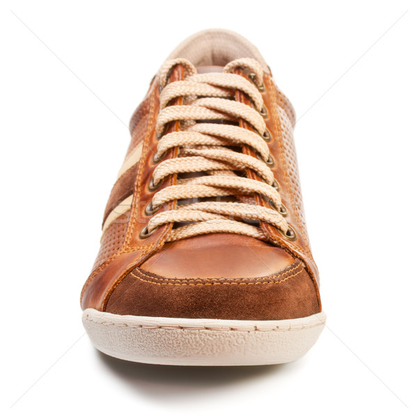 Stok fotoğraf: Spor · ayakkabı · kahverengi · deri · yalıtılmış