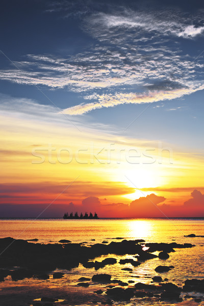 Güzel gün batımı deniz su güneş Stok fotoğraf © PetrMalyshev