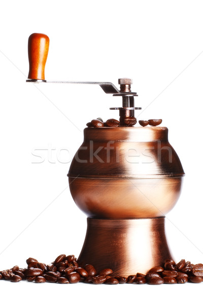 vintage coffee grinder standing on beans Stock photo © PetrMalyshev