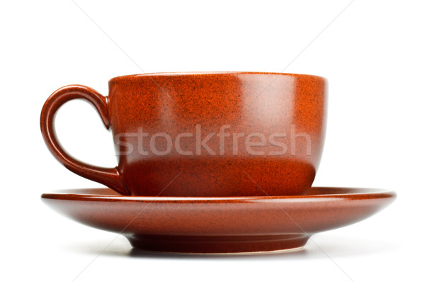 Tazza di caffè piattino isolato bianco vuota ceramica Foto d'archivio © PetrMalyshev