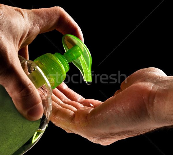 washing hands with liquid soap Stock photo © PetrMalyshev