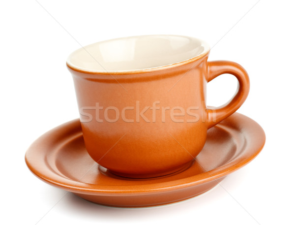 Tazza di caffè piattino isolato bianco vuota ceramica Foto d'archivio © PetrMalyshev