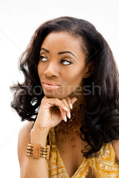 美麗 非洲的 女人的臉 女子 手 商業照片 © phakimata