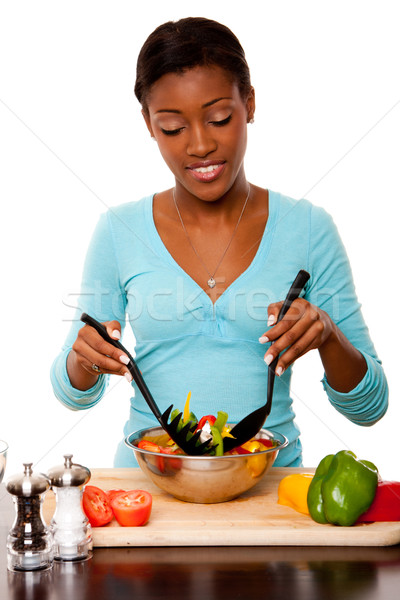 Health Conscious - Tossing Salad Stock photo © phakimata