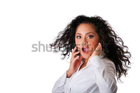 Surprised business Latina woman Stock photo © phakimata