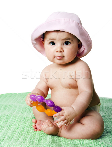 Baby girl sitting Stock photo © phakimata
