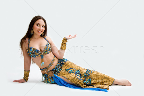 Belly dancer in blue Stock photo © phakimata