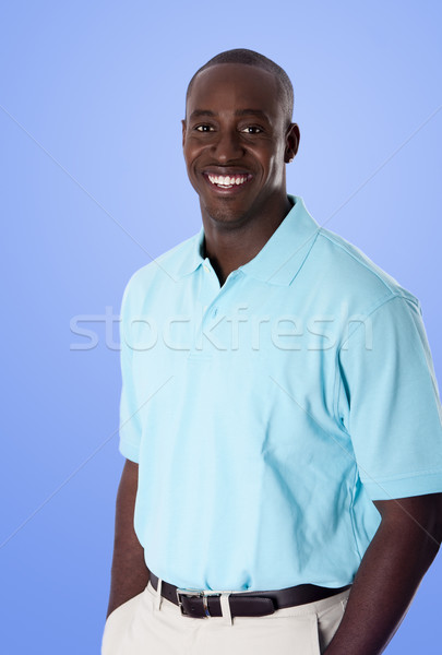 Boldog afroamerikai üzletember jóképű vállalati mosolyog Stock fotó © phakimata