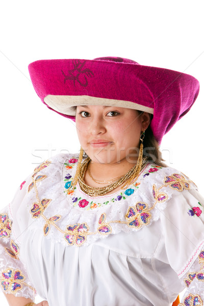 Piękna etnicznych indian twarz kobiety kobieta ameryka południowa Zdjęcia stock © phakimata