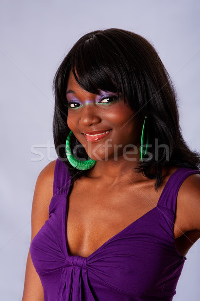 Bella african donna sorridente ritratto giovani donna Foto d'archivio © phakimata