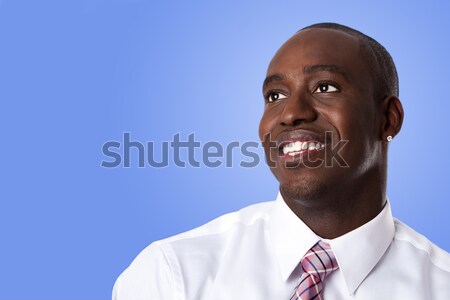 счастливым афроамериканец деловой человек лице красивый корпоративного Сток-фото © phakimata
