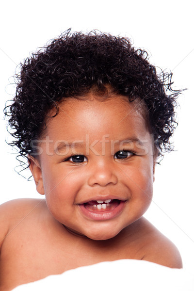 Feliz sorridente bonitinho adorável bebê cara Foto stock © phakimata