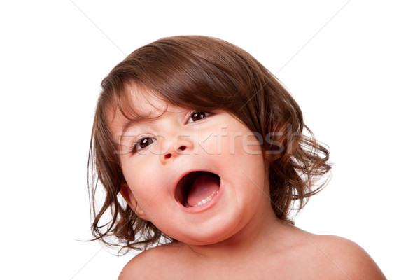 Funny singing baby toddler Stock photo © phakimata