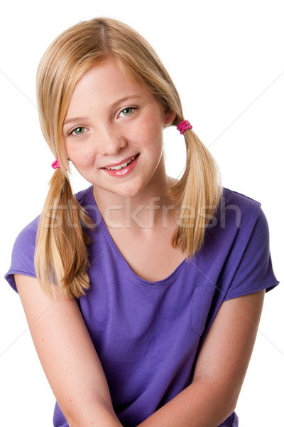 Cute happy teenager girl Stock photo © phakimata