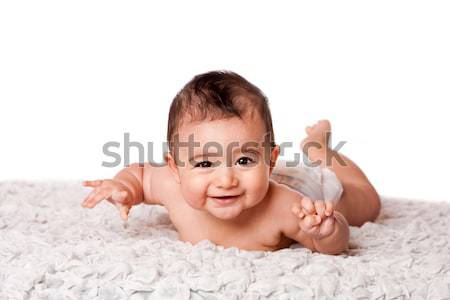 Feliz bebê barriga bonitinho sorridente Foto stock © phakimata