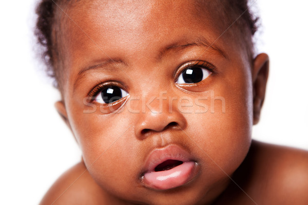 [[stock_photo]]: Innocent · africaine · bébé · visage · cute