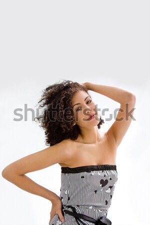 Jonge mooie brunette oprecht jonge vrouw bruin Stockfoto © phakimata