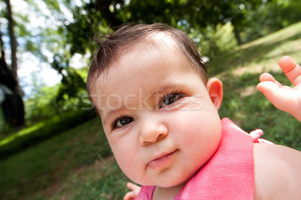 Drôle bébé visage grand joues [[stock_photo]] © phakimata