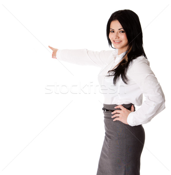 Happy business woman presentation Stock photo © phakimata