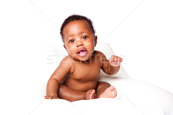 Cute happy smiling adorable baby infant Stock photo © phakimata