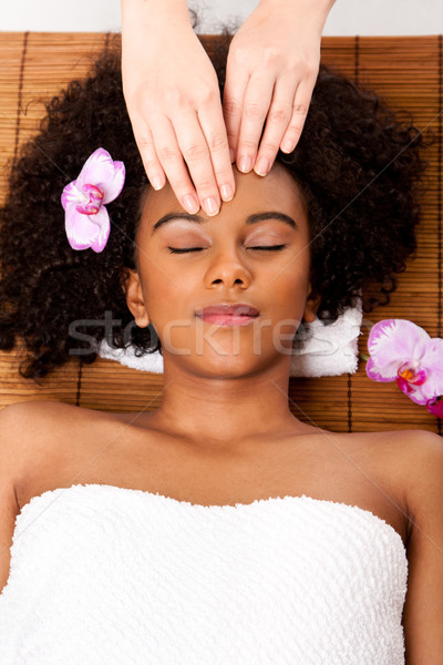 Facial massage in beauty spa Stock photo © phakimata